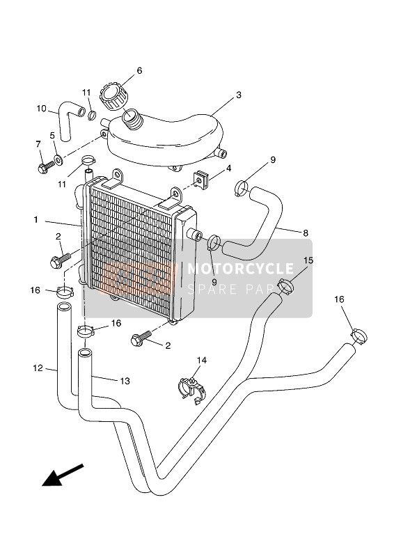 Yamaha YQ50L AEROX 2011 Radiator & Slang voor een 2011 Yamaha YQ50L AEROX